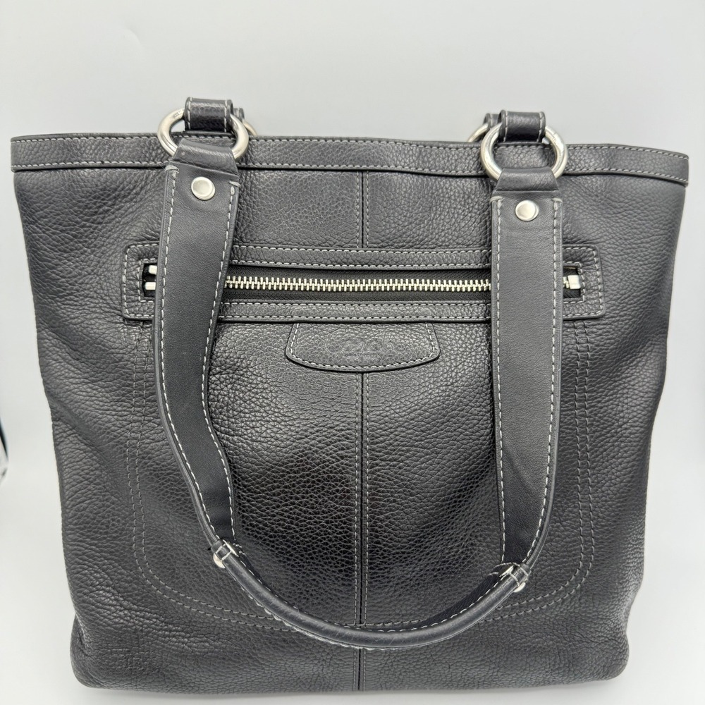 Coach Black Leather Tote Bag